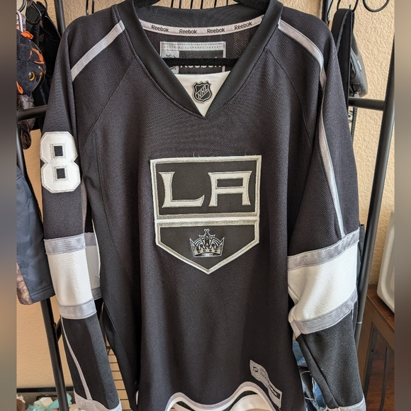 Reebok Black and White Kings Doughty Hockey Jersey - Picture 2 of 5